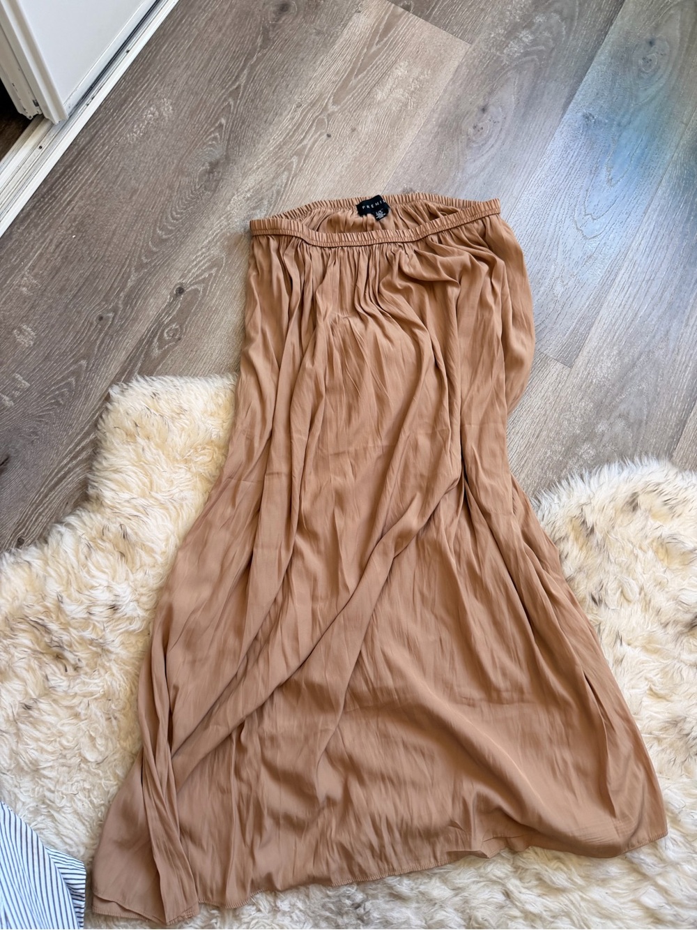 Light Brown Strapless Maxi skirt , Large